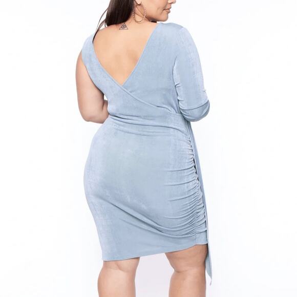 NWT Bump Biddy Maternity Sash One Sleeve Dress Size Small - Picture 3 of 12